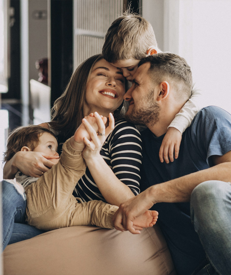 Família protegida pela Acolher